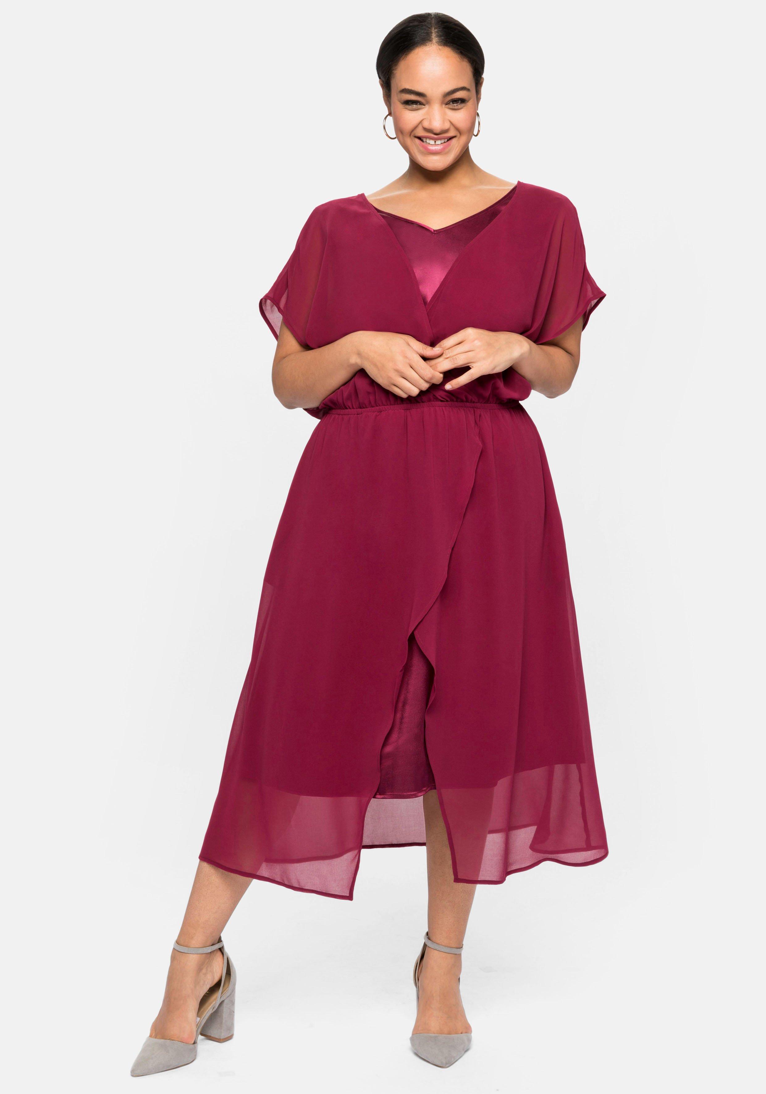Cocktailkleid im 2-in-1-Look, in Wickeloptik