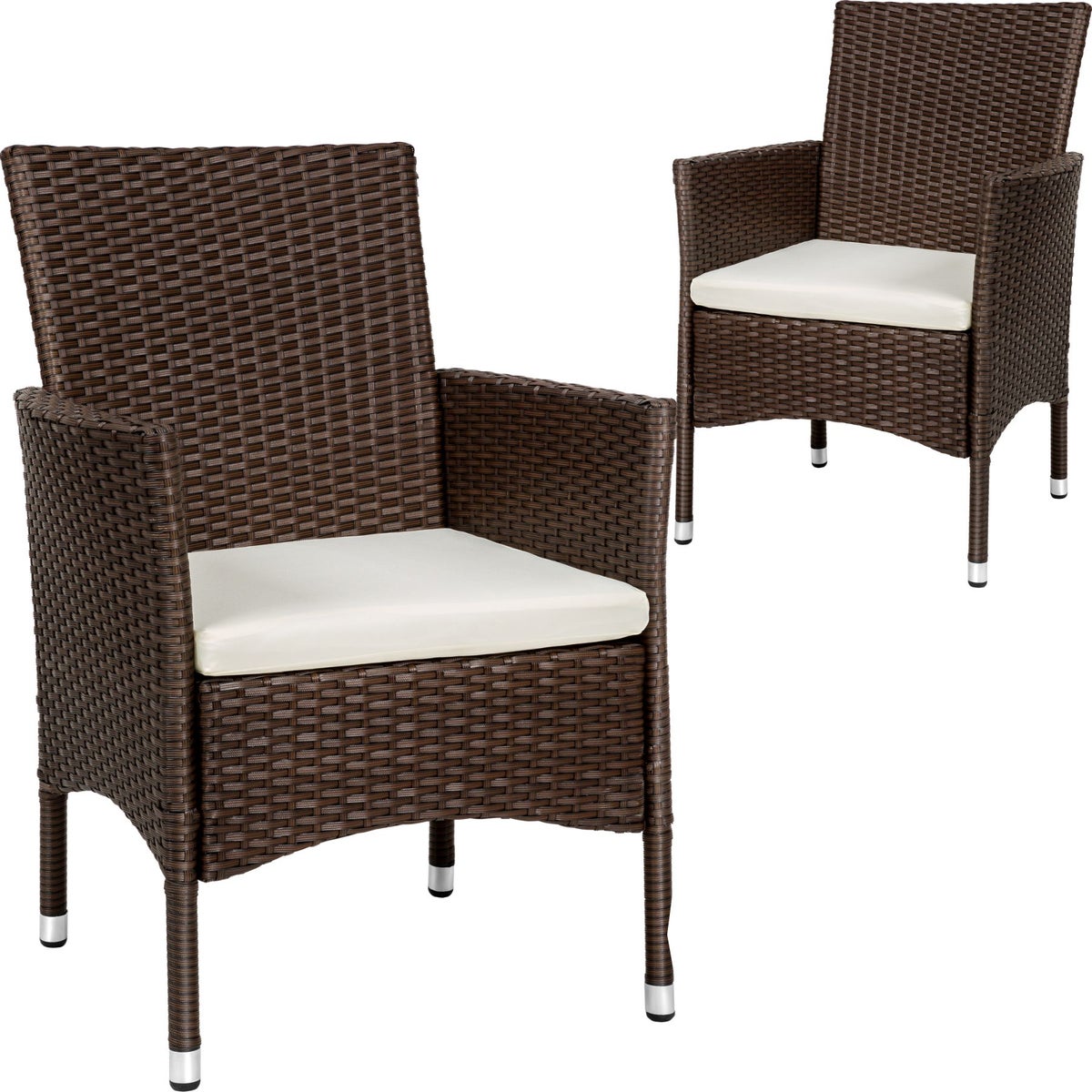 Set van 2 rotan stoelen tectake Nantes, duurzaam, 59 x 57 x 85 cm
