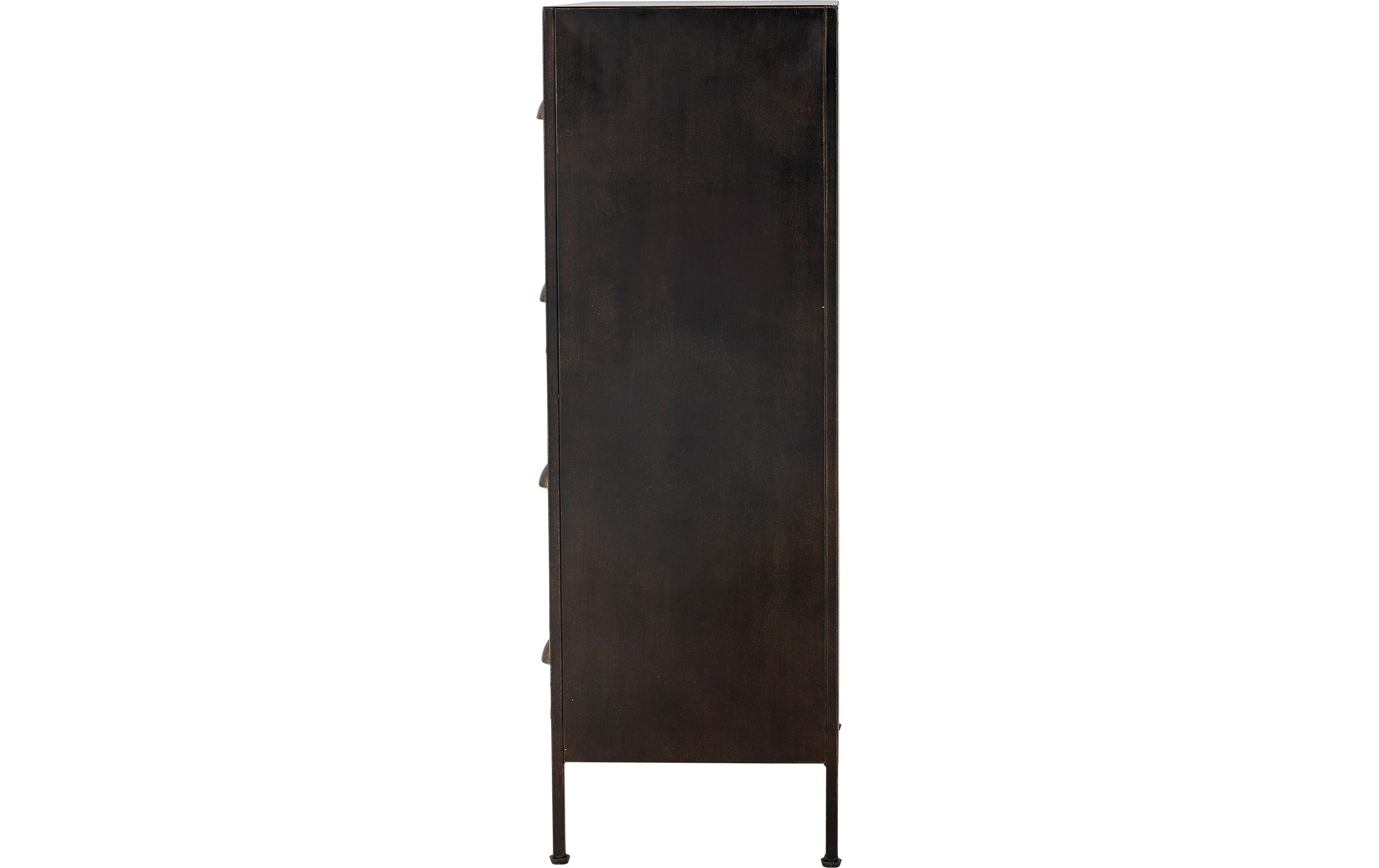 Kommode Matteo 33.5 x 92 cm, Braun/Schwarz<br>Rustikale Eleganz trifft funktionales Design