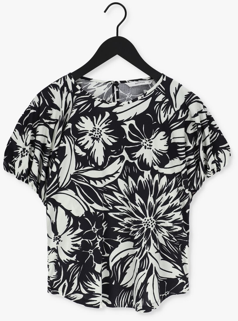 SUMMUM zwarte summum top top short sleeves two tone flo
