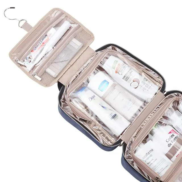 (30x22cm) Reise Kulturbeutel Kosmetik Make Up Tasche Necessaire Organizer Bag - Blau