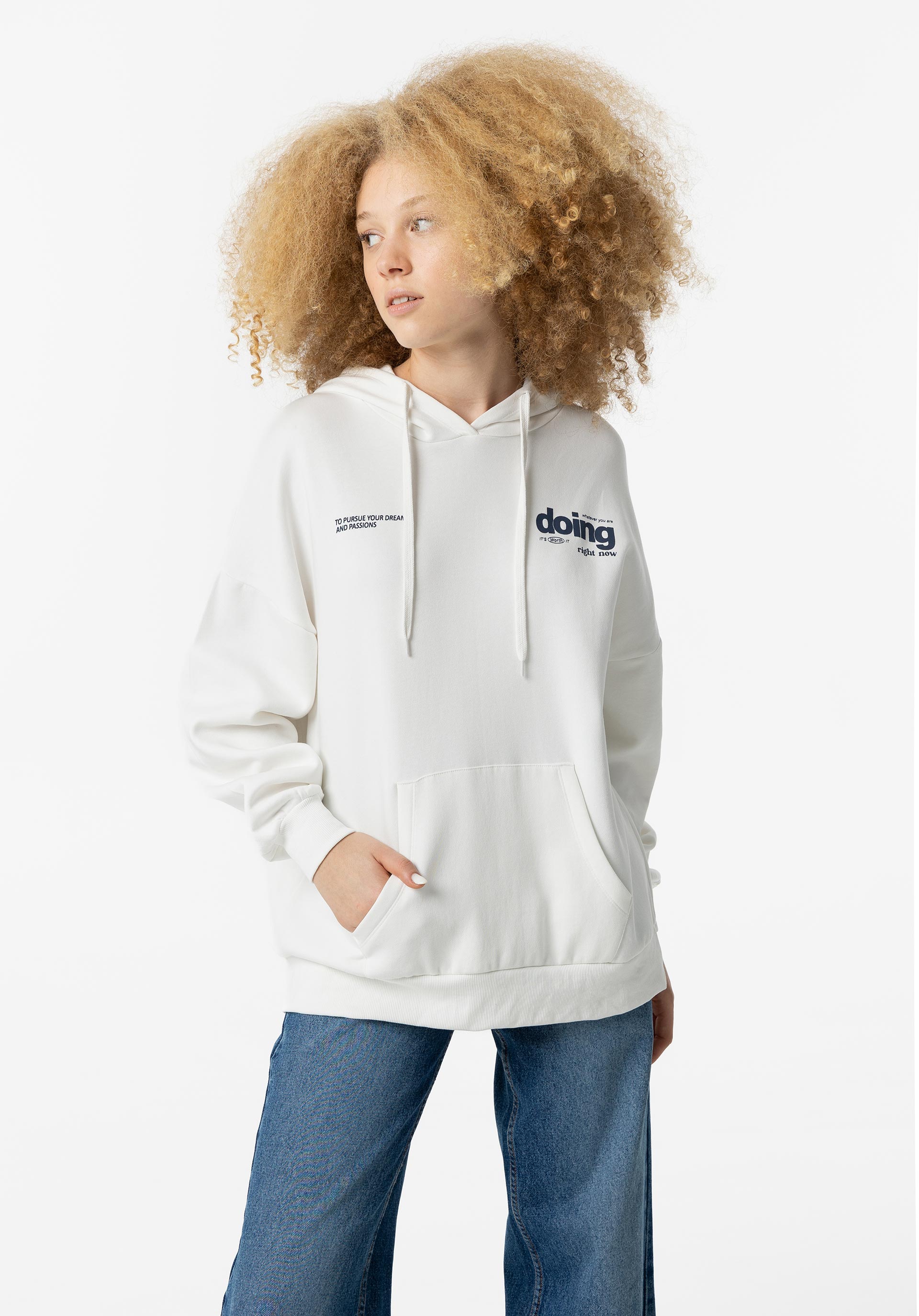Hoodie com Texto nas Costas