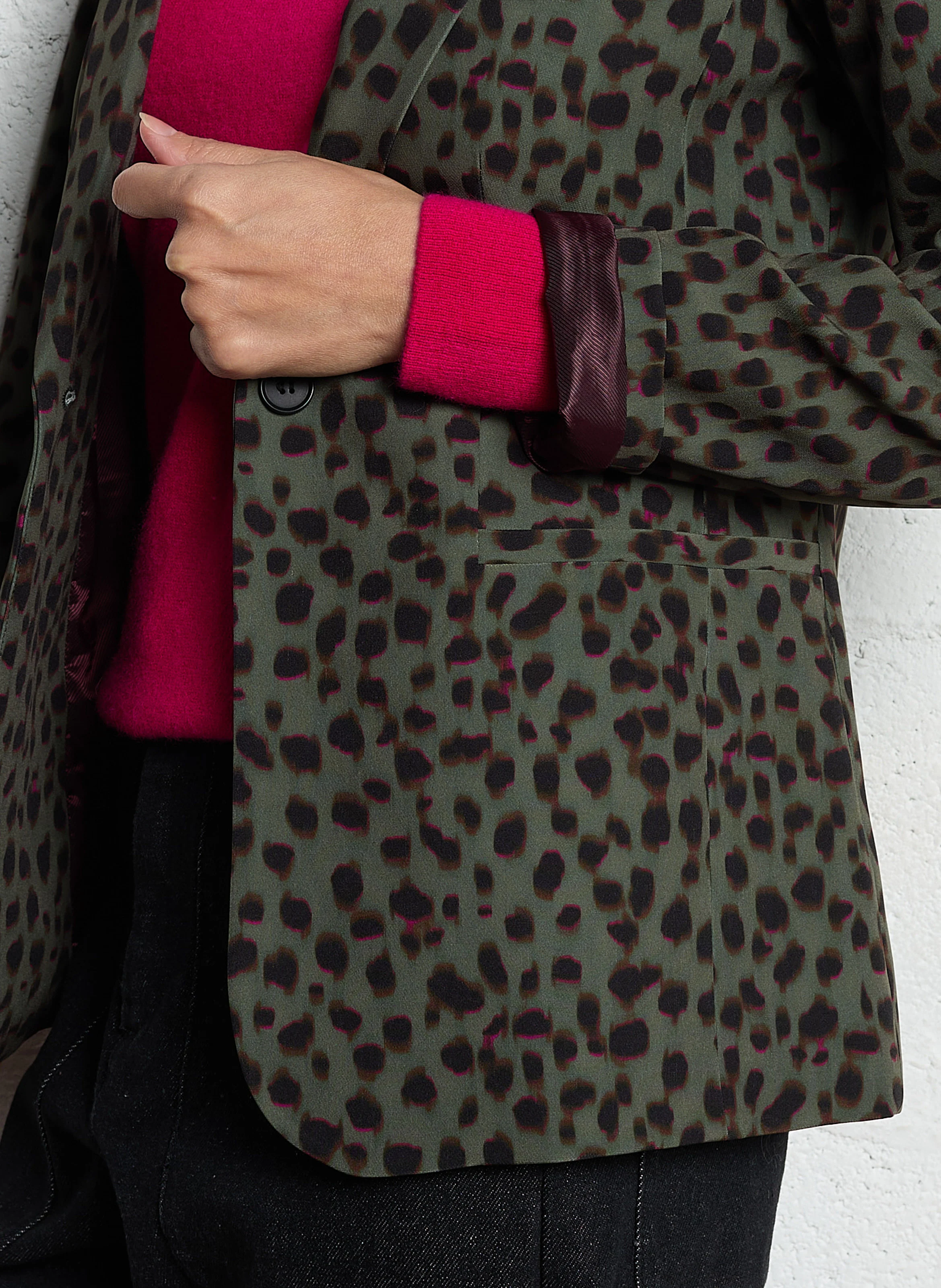 VIKKY - Veste tailleur imprimé| Kaki