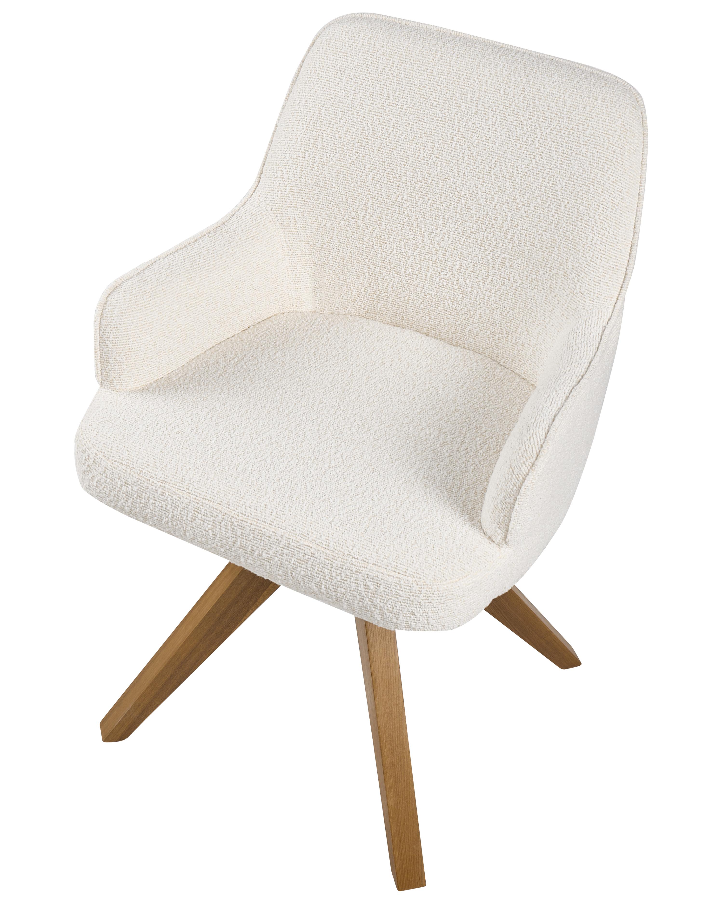 Set van 2 eetkamerstoelen draaibaar SYLVANIA Bouclé Gebroken wit