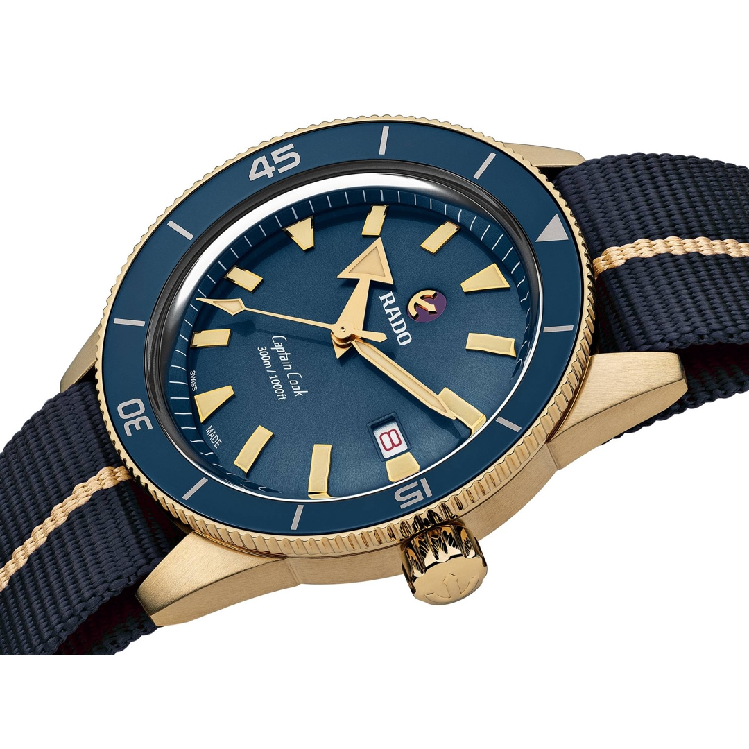 Rado Captain Cook XL Automatik Bronze / Nato blau