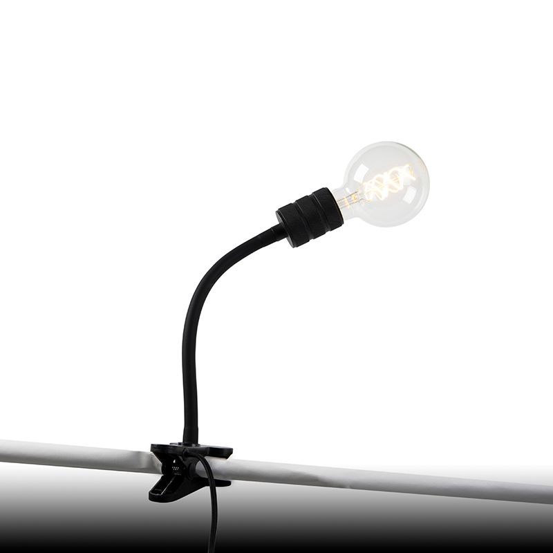 Moderne klemlamp zwart met flexarm - Cavalux