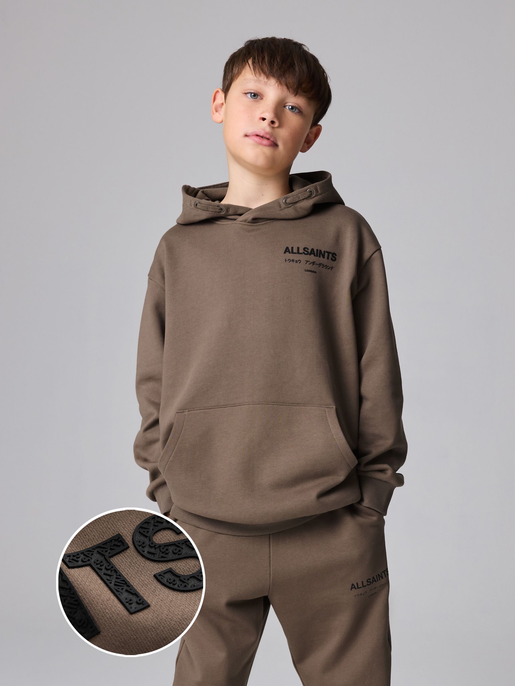 Bruin/Textuur - smALLSAINTS Oversized Underground Pullover Hoodie