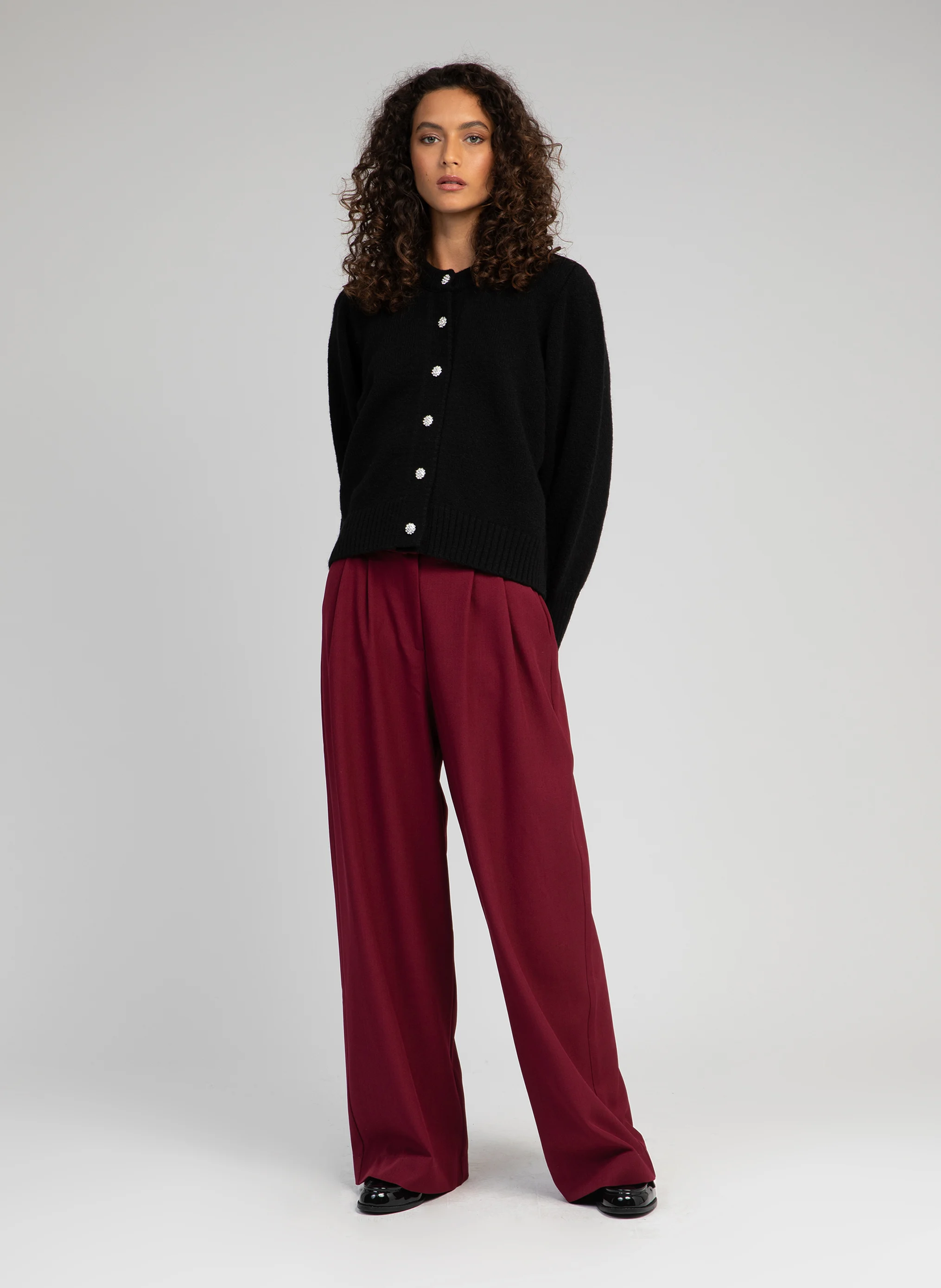 VELICIA - Cardigan col rond | Marron