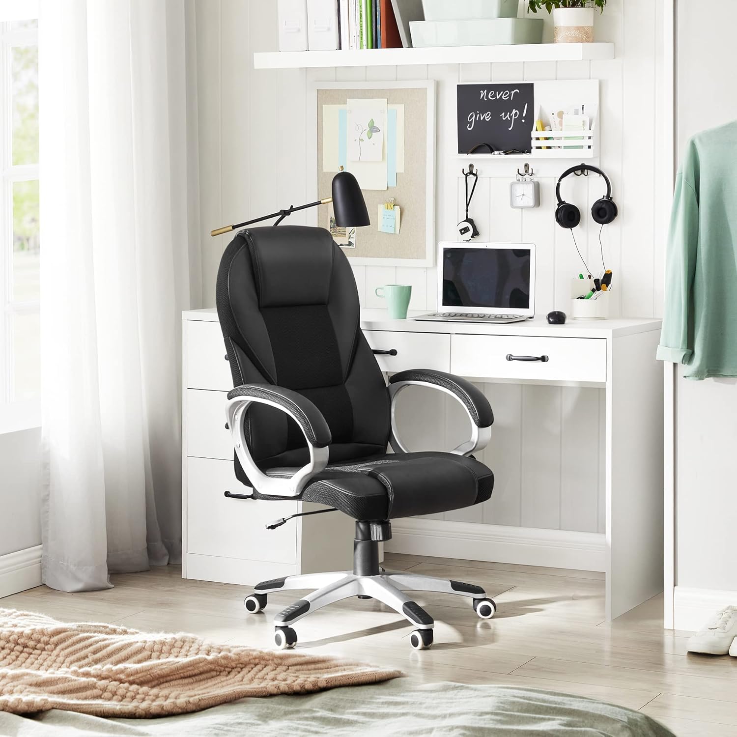 SONGMICS Bürostuhl Chefsessel Drehstuhl Computerstuhl Sitzhöhenverstellung office Stuhl Polsterung, OBG22B DN3762062