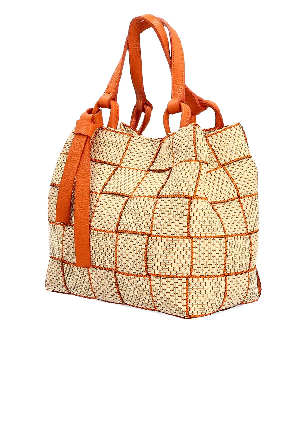 PORTE MAIN ROSALA RAPHIA BI MATIERE ORANGE