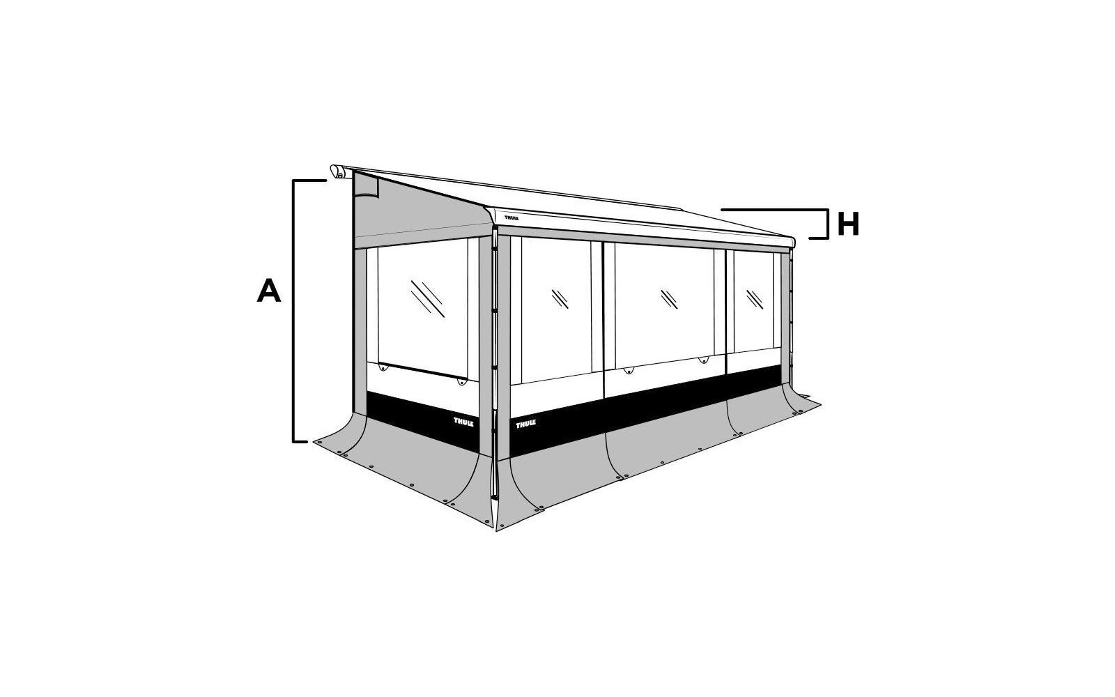 Thule Seitenwand-Set Residence G3 für Omnistor 8000 Anbauhöhe 215 - 229 cm