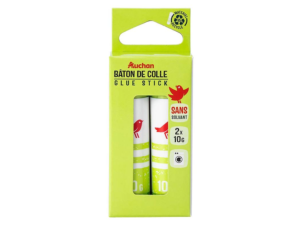 CONJUNTO DE 2 TUBOS DE COLA BATON AUCHAN 10G