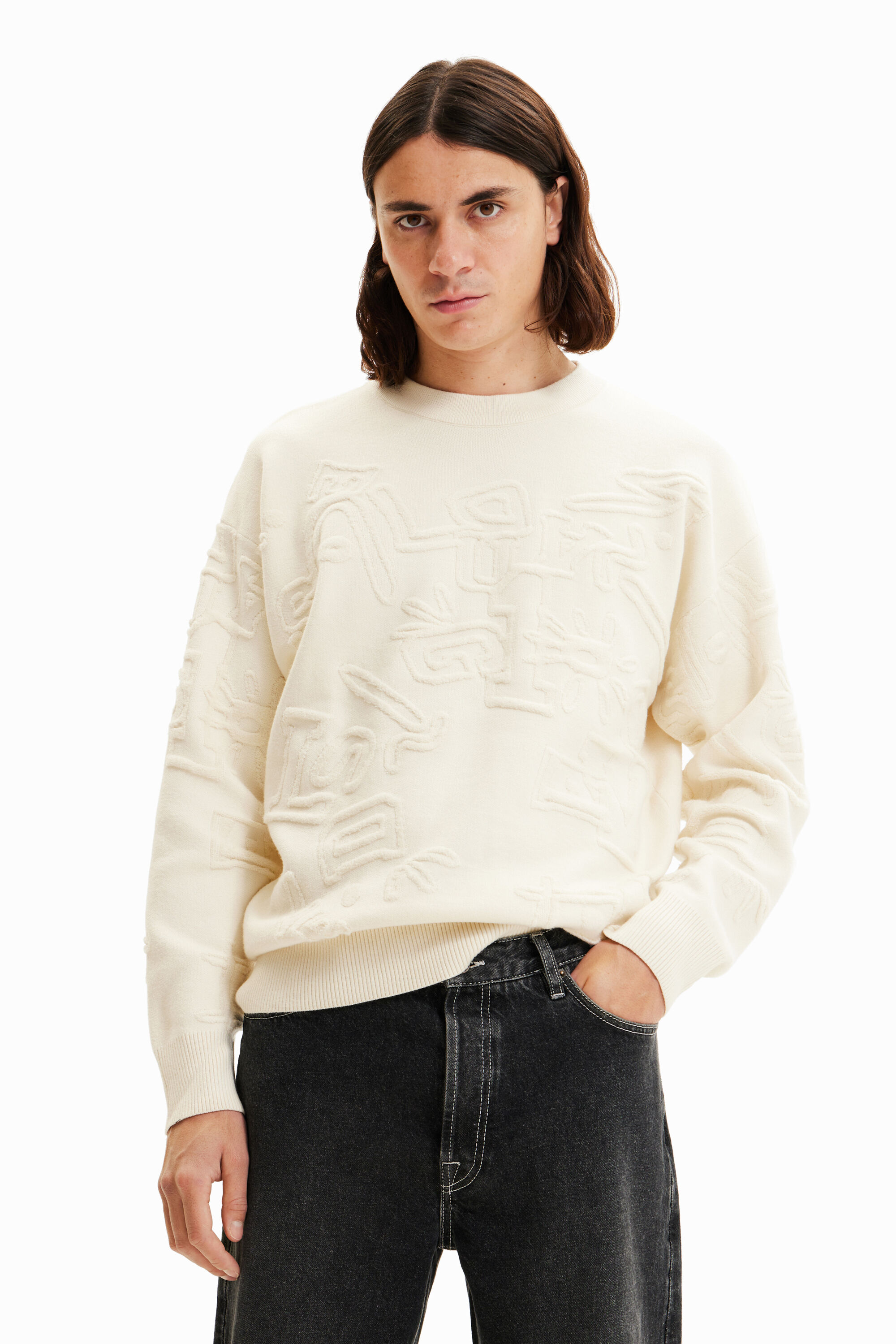 Pull loose effet tissu éponge