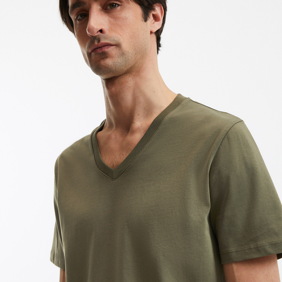 COLEÇÃO LA REDOUTE<br>Camiseta de manga curta com decote em V
