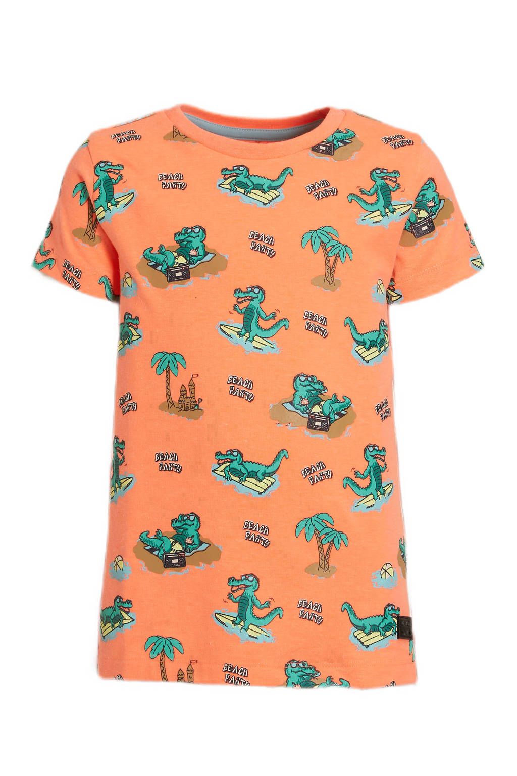 Orange Stars T-shirt Milo met all over print oranje