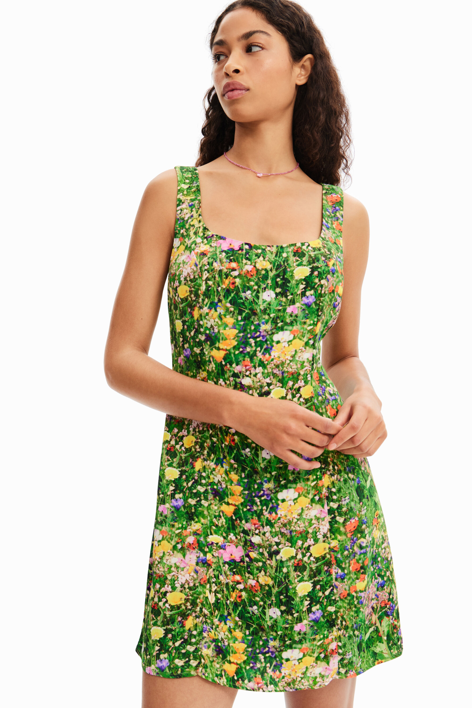Robe courte fleurs