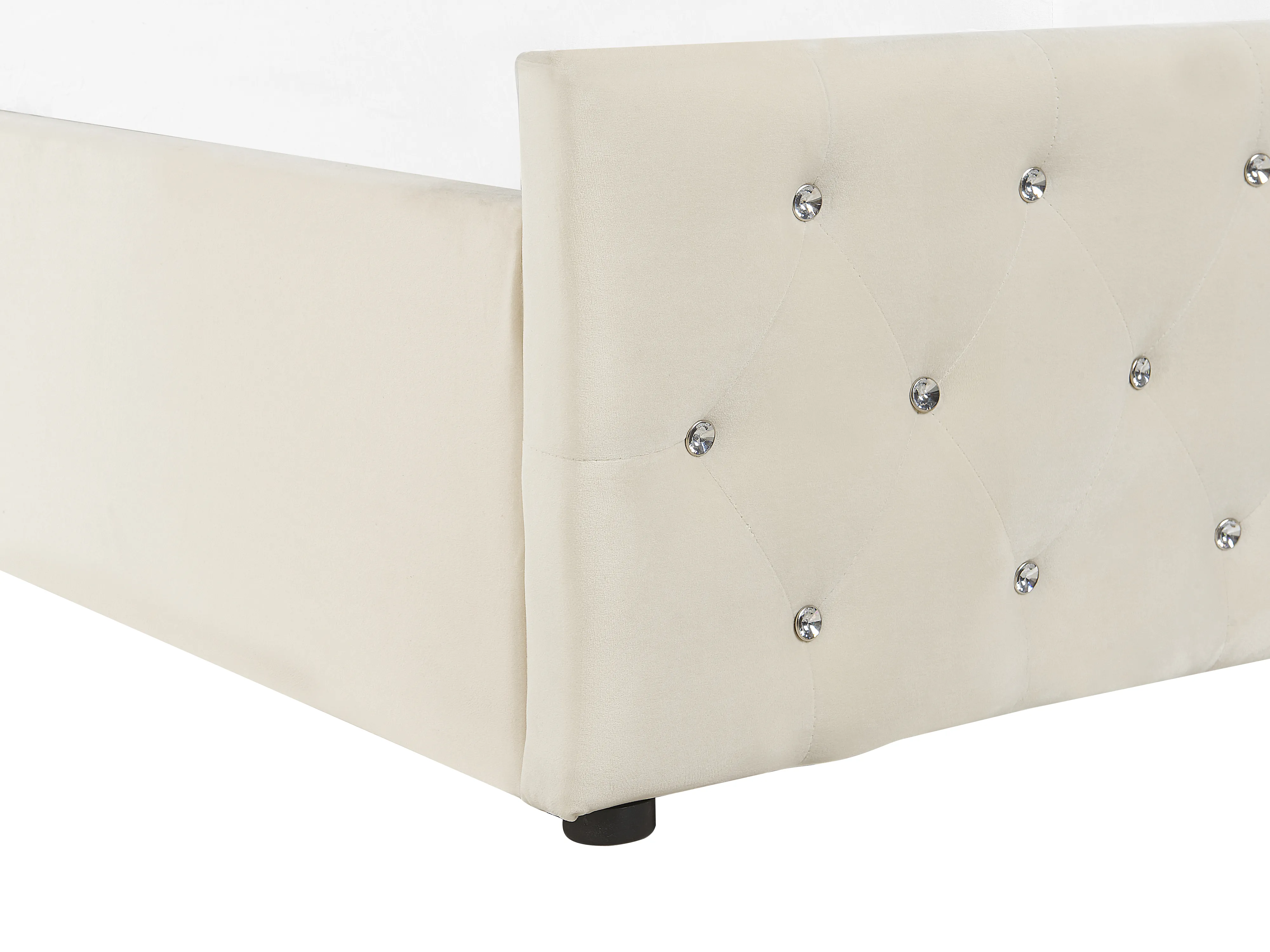 Bed met opbergruimte Fluweel AMIENS 180 x 200 cm Lichtbeige
