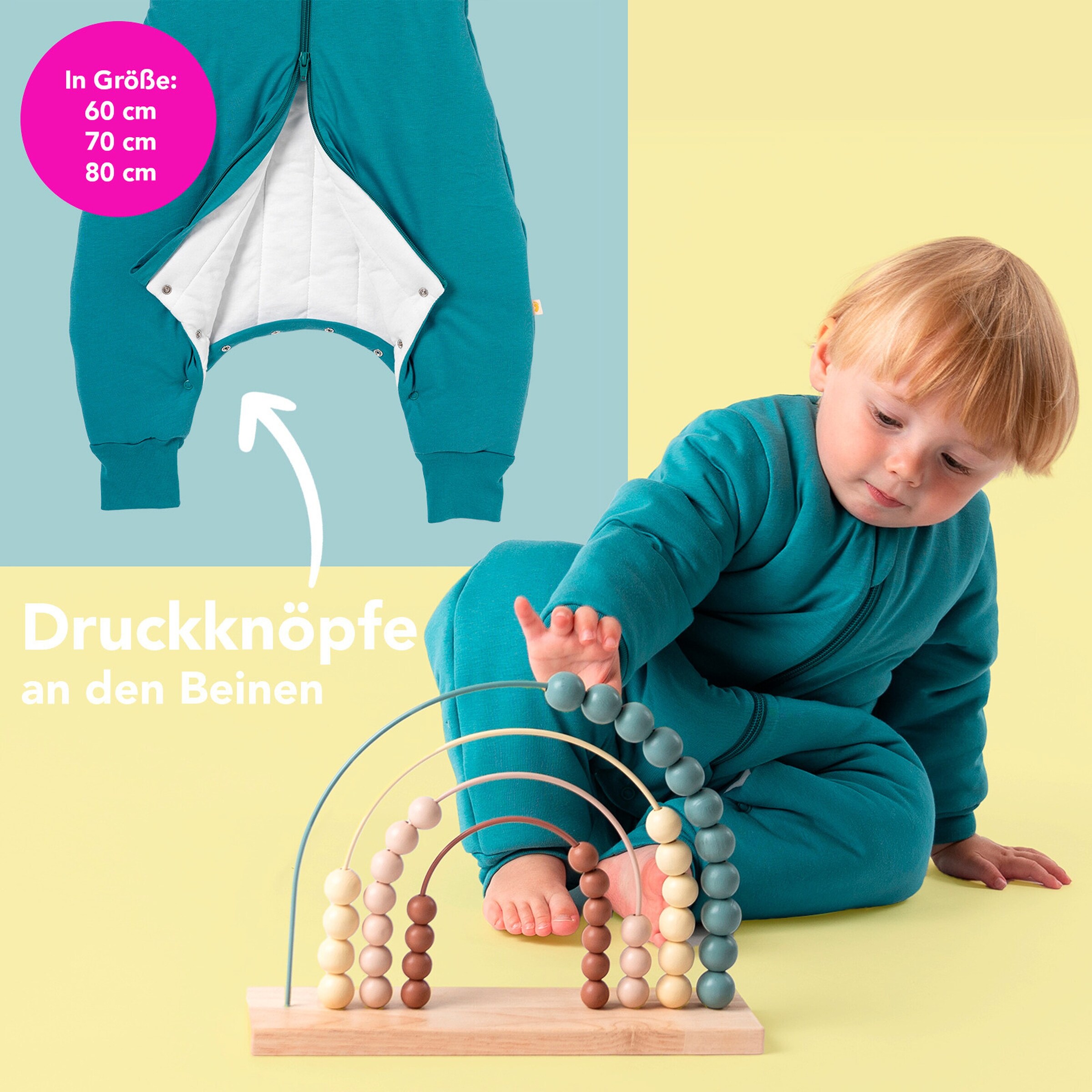 schlummersack Schlafsack mit Füßen 3.5 Tog Petrol