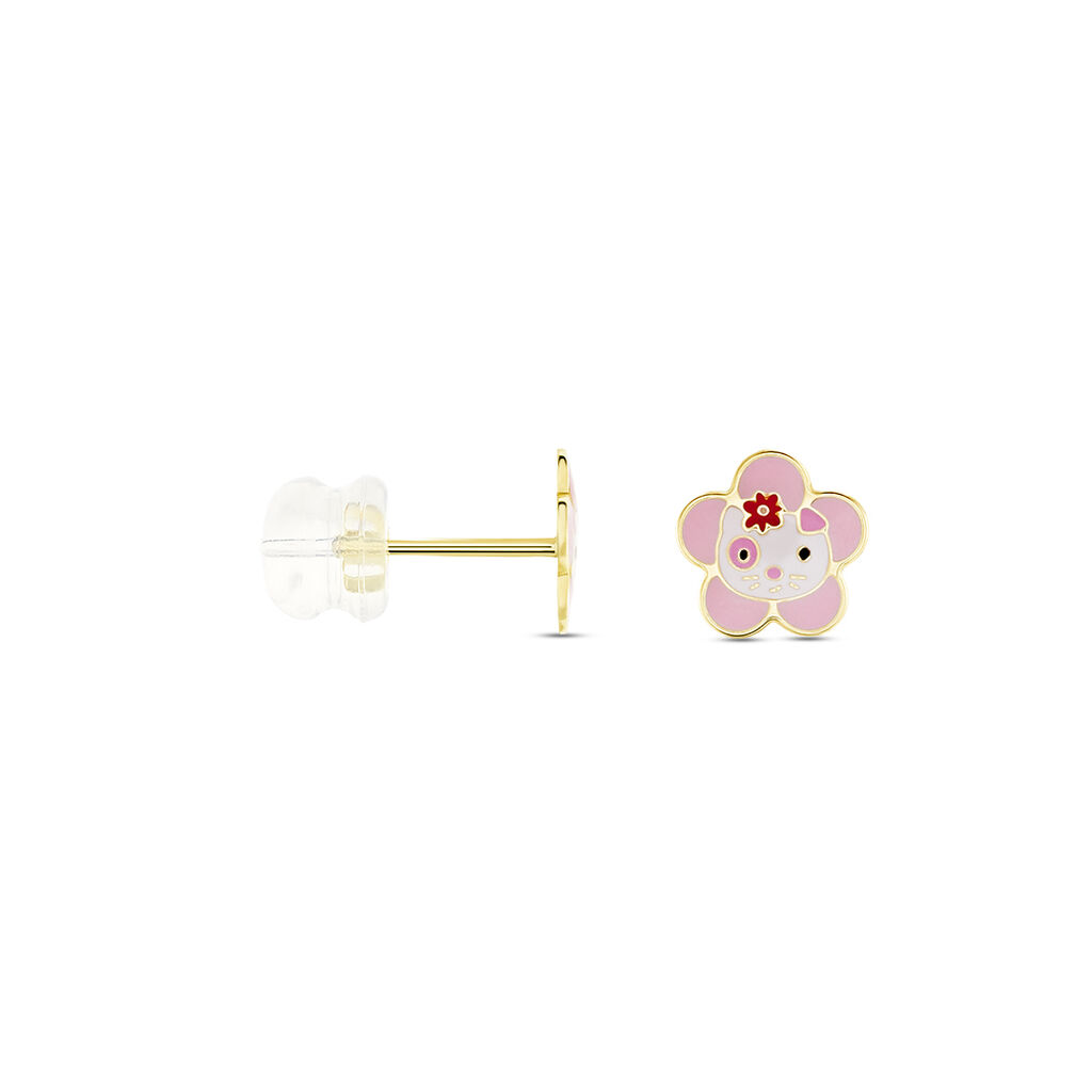 Boucles D'oreilles Puces Etoile Chat Or Jaune