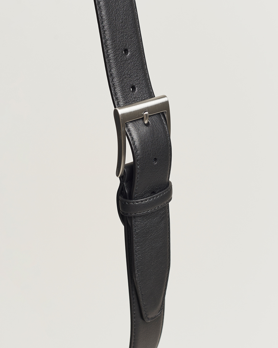Canali Classic Leather Belt Dark Brown Calf