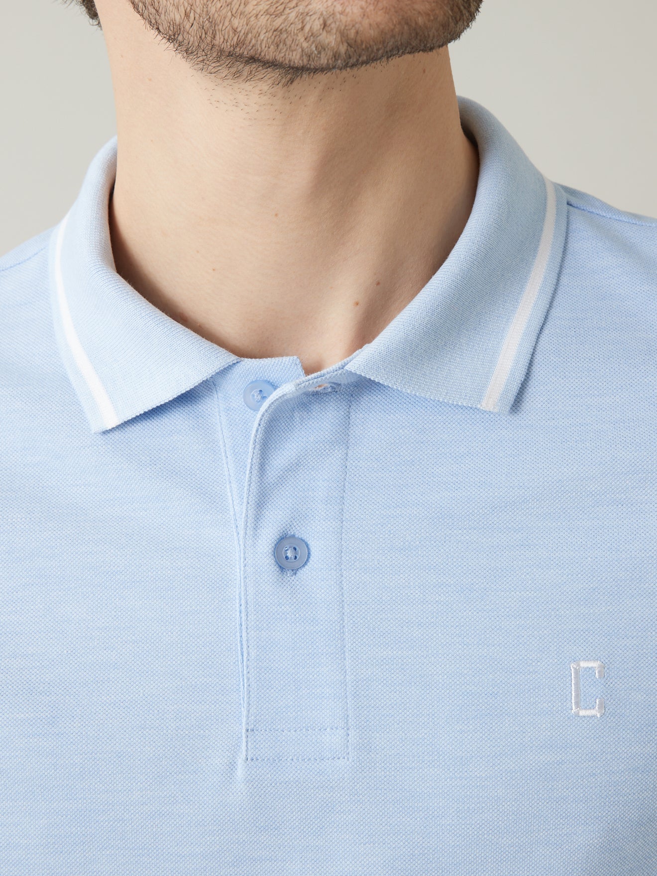 Polo maille piquée bicolore homme - coton bio