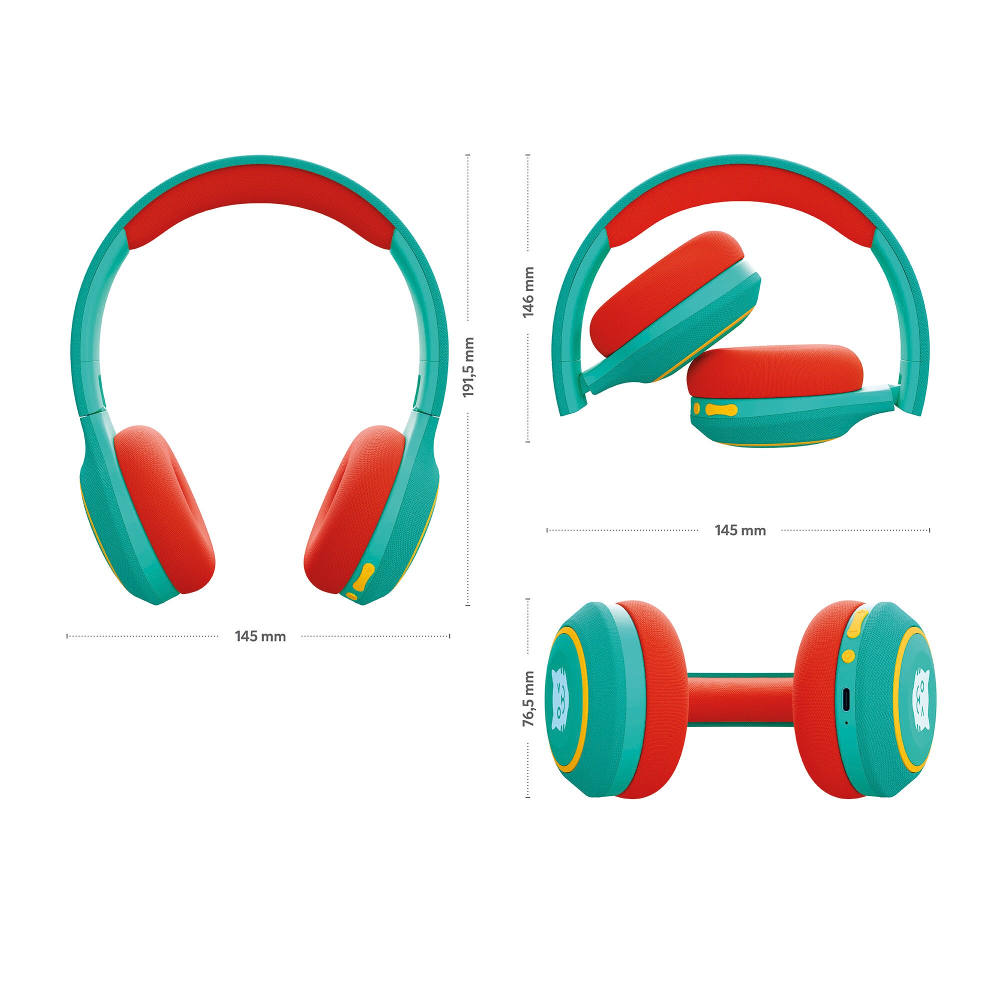 tigerbuddies Bluetooth Kinderkopfho¨rer gru¨n/orange