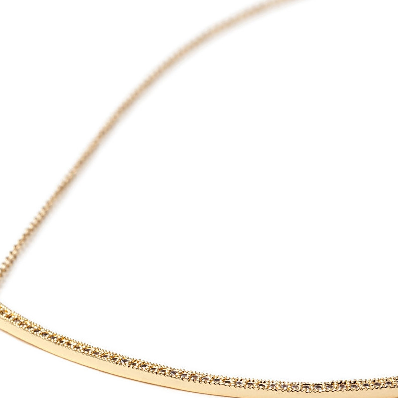 Collier plaqué or jaune et Cubic Zirconia Blanc