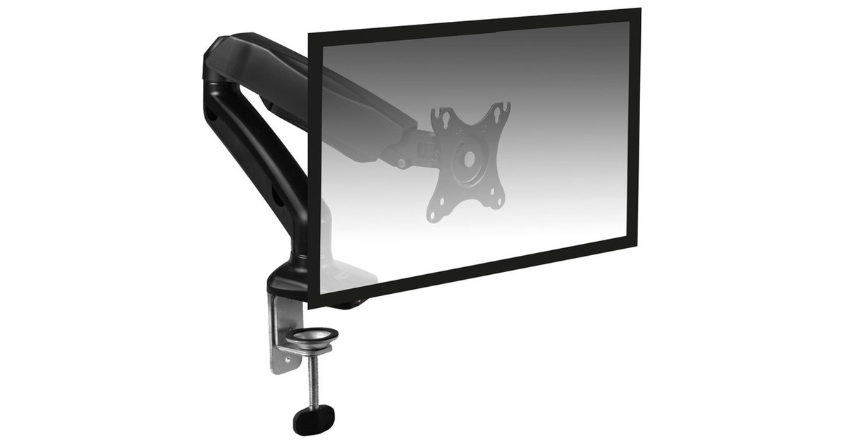 ACT ConnectivityMonitorarm office met gasveer, 1 scherm  (Zwart)