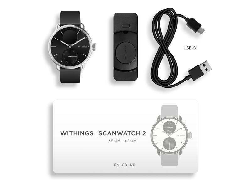 Withings Activity Tracker Scanwatch 2 Black, 38 mm Hybrid Smartwatch