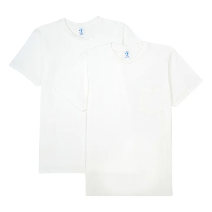 Velva Sheen Pack 2 T-shirts Pocket Coton | Blanc