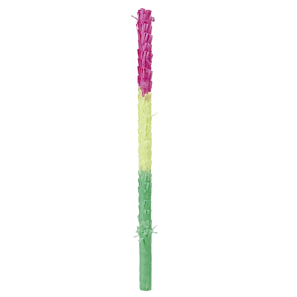 Bâton pour piñata vert jaune et rouge en carton