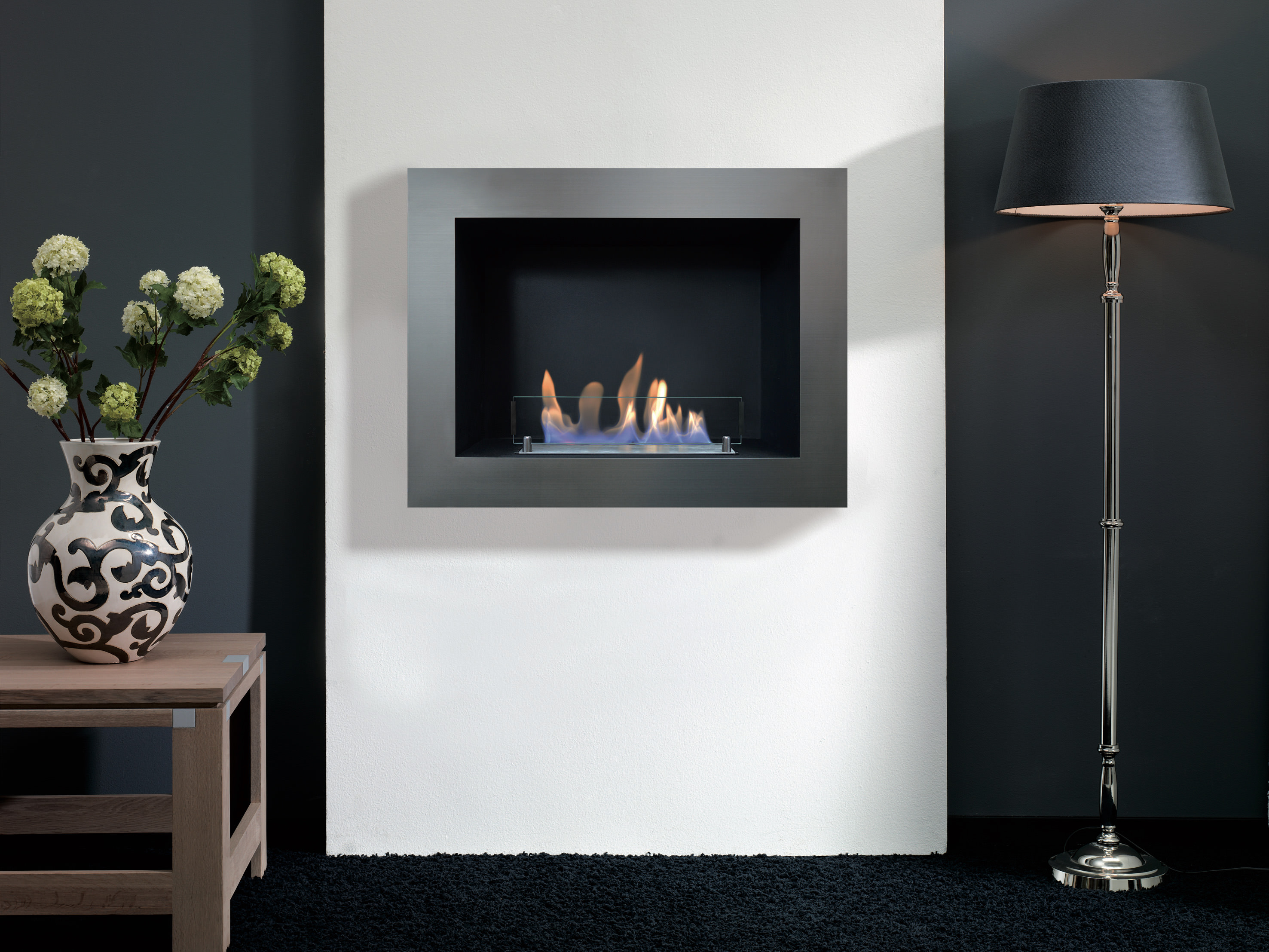Cheminee murale au bioethanol xaralyn bv rubyfires serra