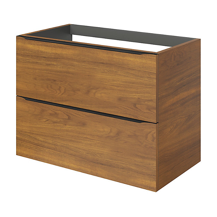 Meuble sous vasque à suspendre GoodHome Imandra décor noyer L. 80 x H. 60 x P. 45 cm