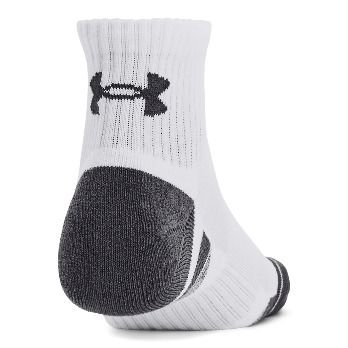 Under Armour Performance Cotton Quarter Sportsokken 3-Pack Wit Grijs