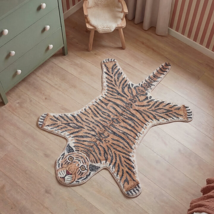 Wasbaar kindervloerkleed - Wild Tijger | Go wild!