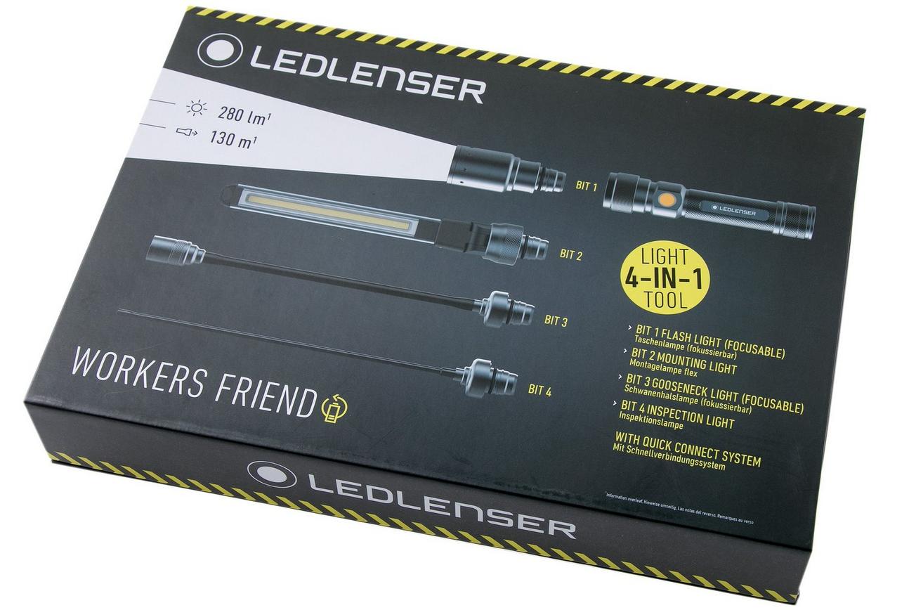 Ledlenser Worker's Friend oplaadbare werklamp met 4 opzetstukken, 280 lumen