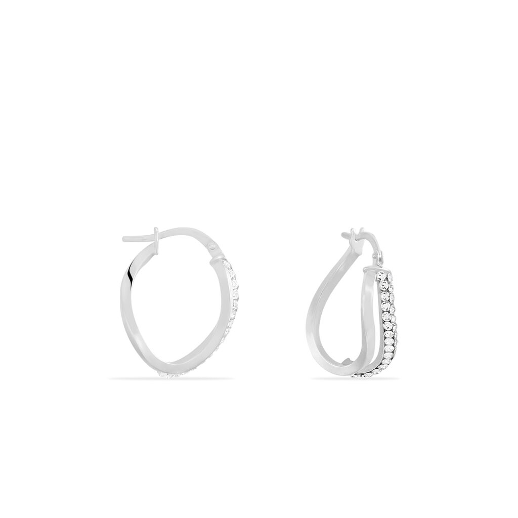 Créoles Hekate Or Blanc Strass