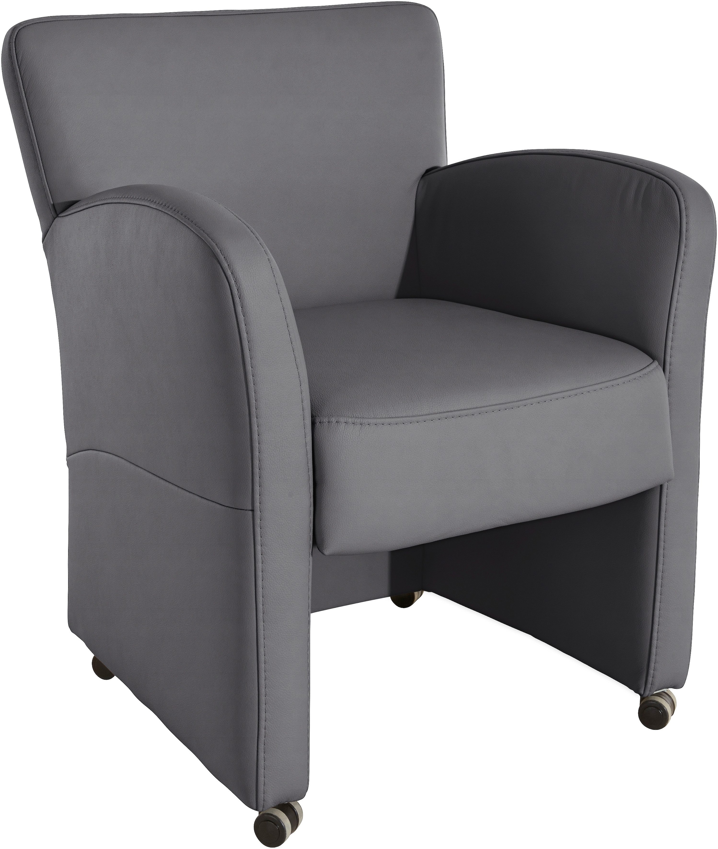 exxpo - sofa fashion Sessel »Cortado, Loungesessel auf Rollen, schmale Armlehnen, bequem« Breite 66 cm