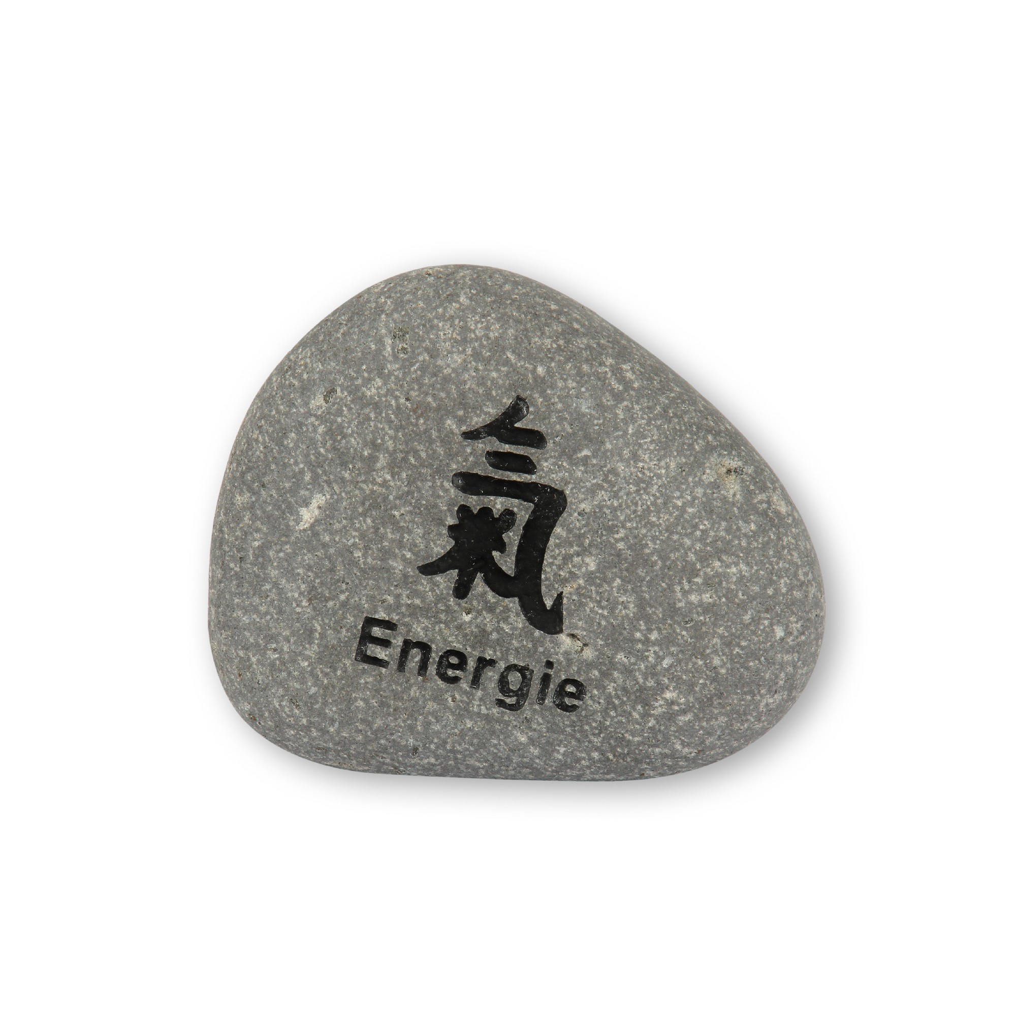 Flusskieselstein 'Energie', grau, T 8 cm, B 8 cm von fischer's lagerhaus