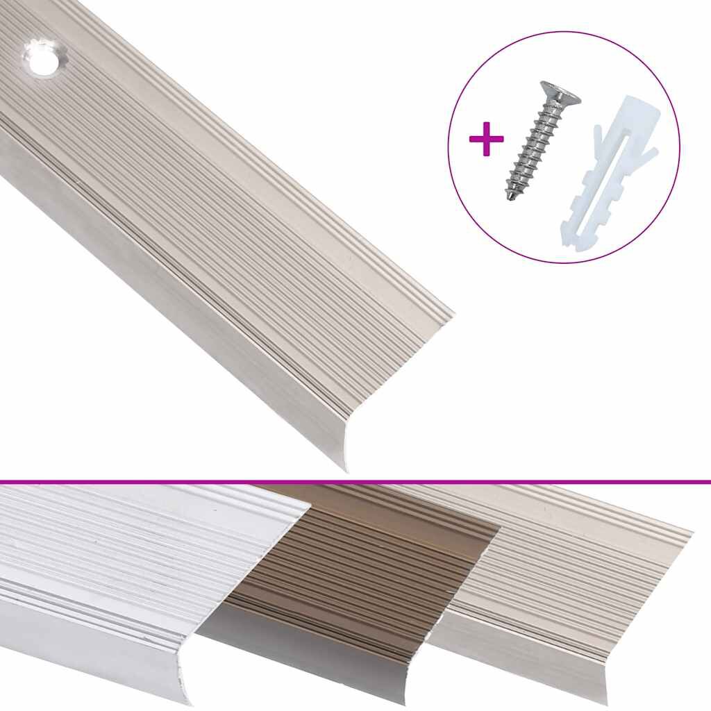 vidaXL L-vormige trapneuzen 5 stuks aluminium 90 cm