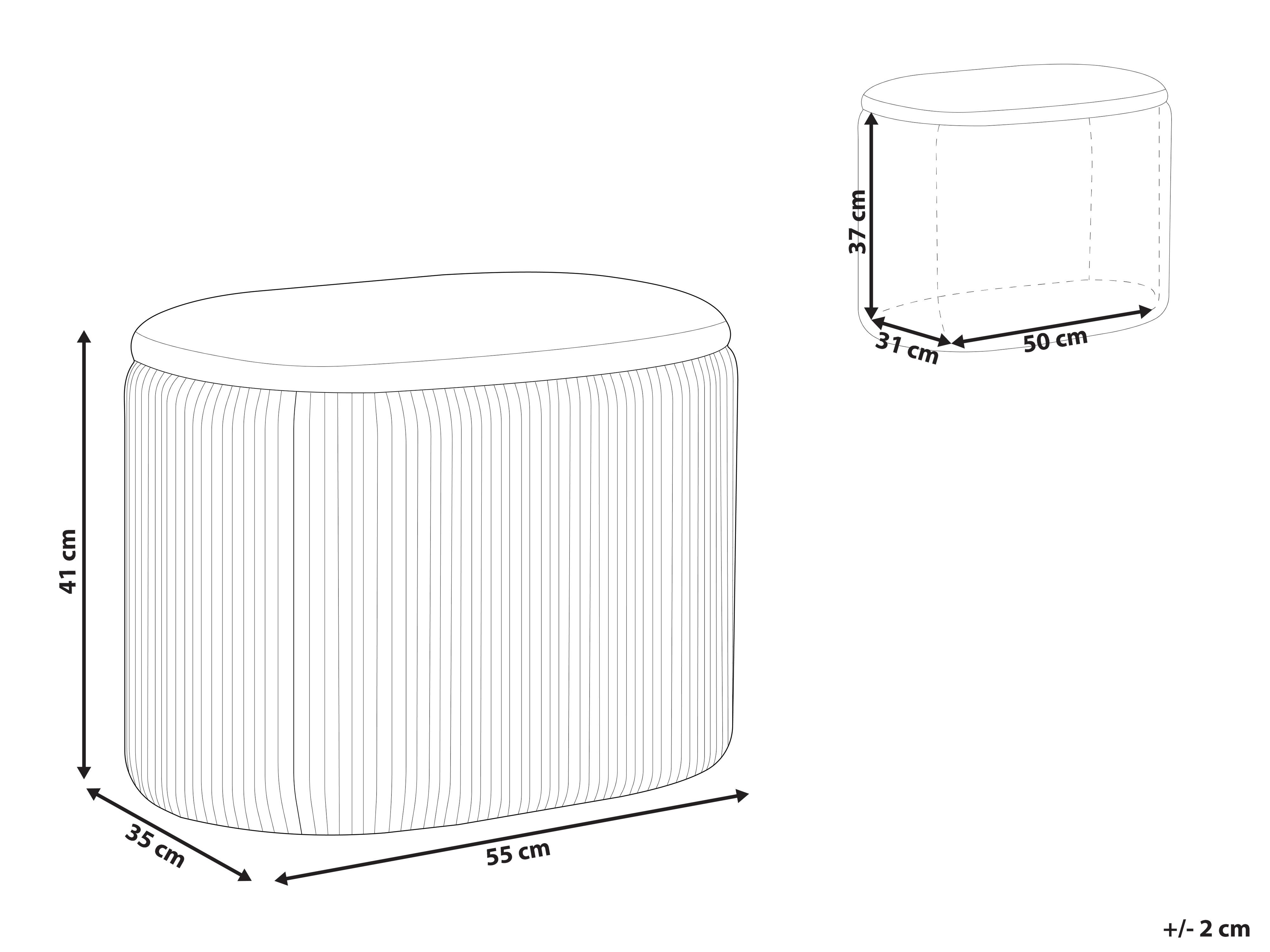 Poef met opbergruimte RICHLAND Fluweel Beige