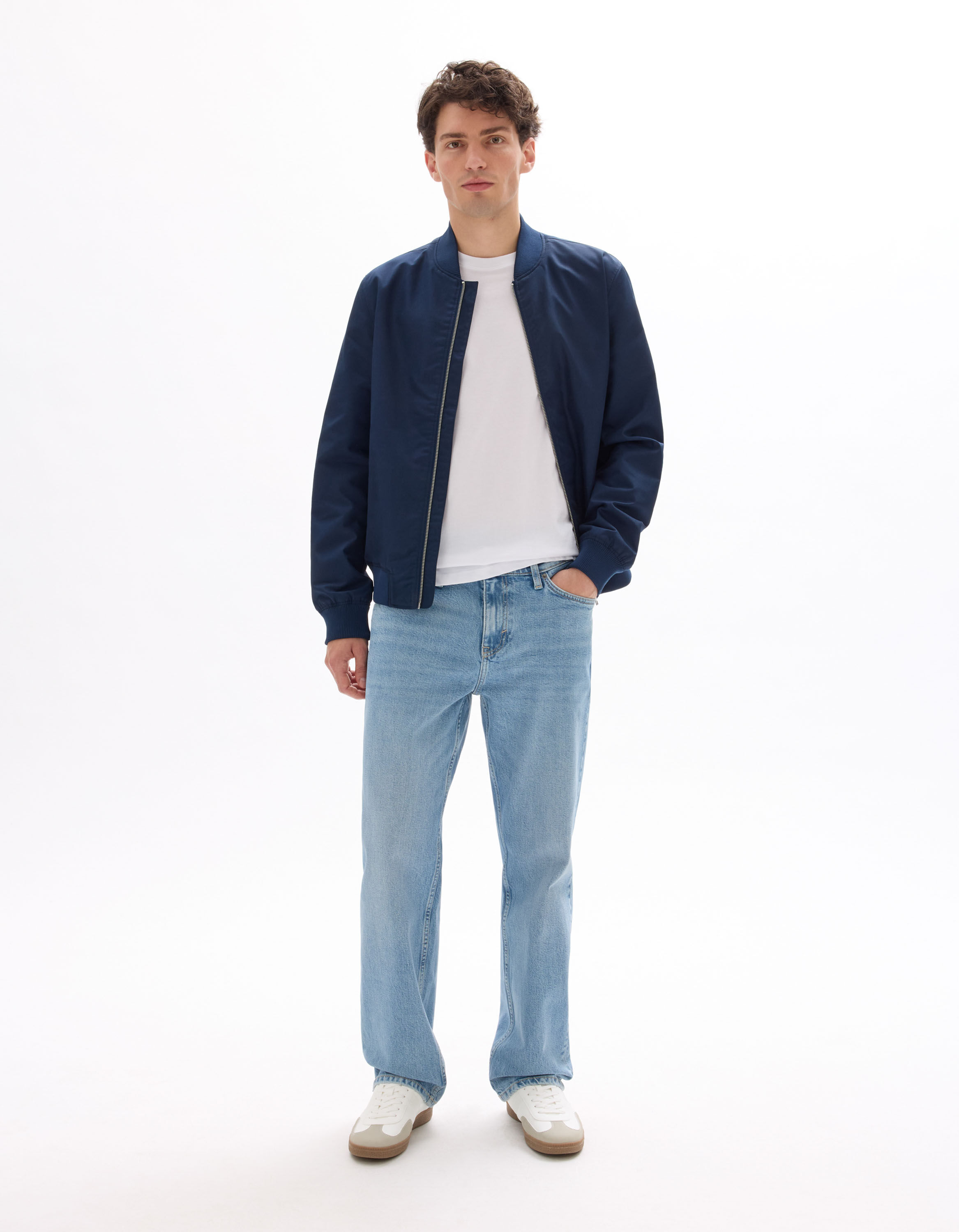 Jean C.95 loose coton stretch 3 longueurs - bleu clair