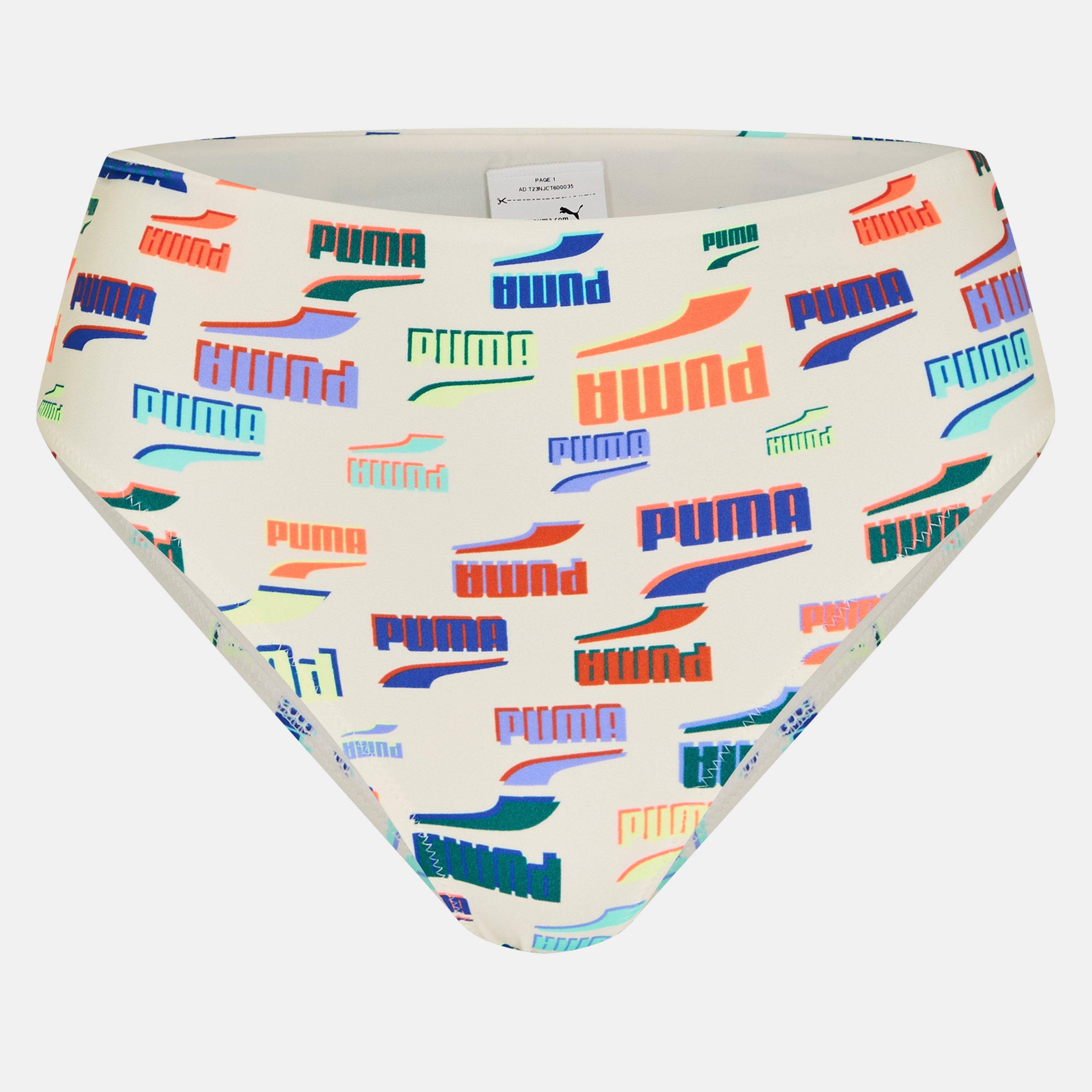 Puma High Waisted Printed Bikini Bottoms Womens