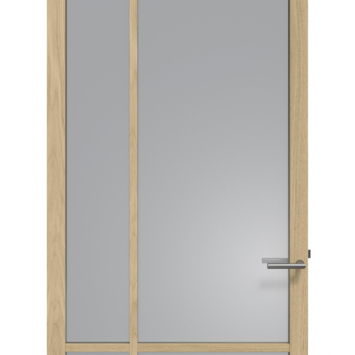 Arne & Bodil binnendeur ABE103 rook glas - licht eiken houtlook afwerking