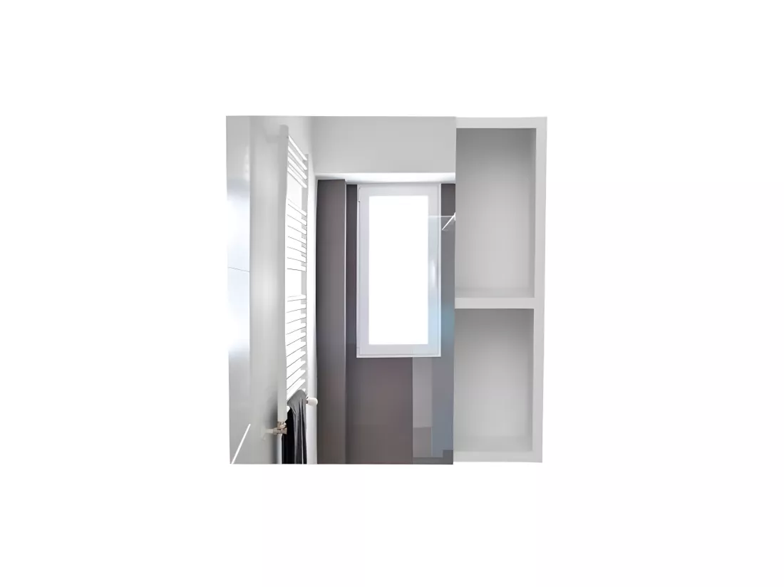 Armoire murale Labelle pour salle de bain, avec miroir et étagères résistantes, 45 cm L x 13,8 cm P x 49,7 cm A, blanc