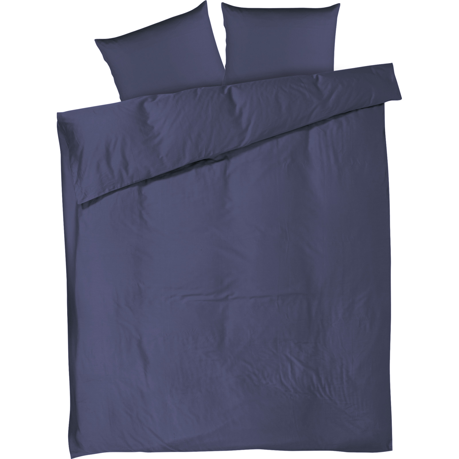 Bettwäsche Satin uni dunkelblau 160x210 Duvetbezug Nord