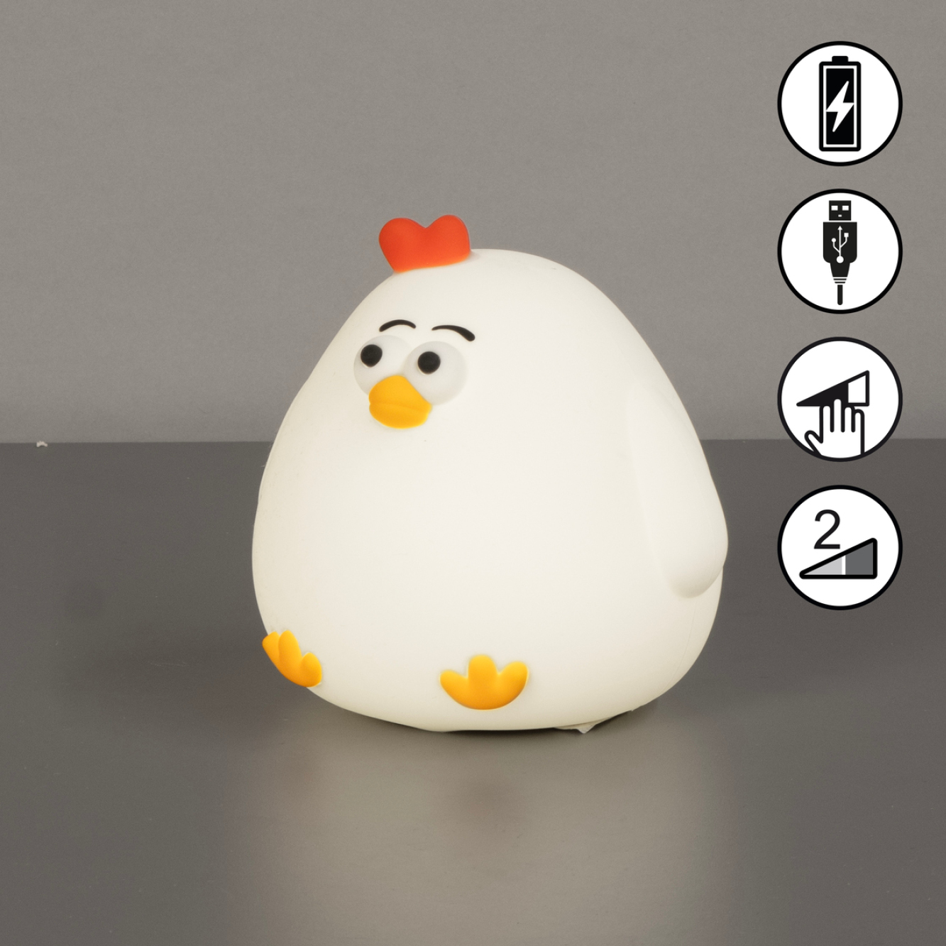 PAULA - KIP LAMP (ACCU) WIT
