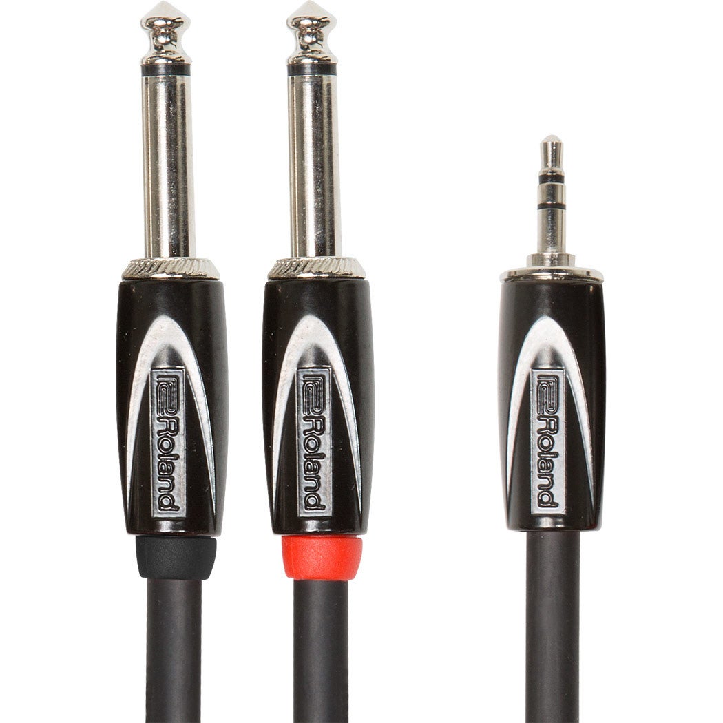 Roland RCC-15-3528V2 splitterkabel 1x 3.5mm TRS - 2x 6.35mm TS 4.5 meter