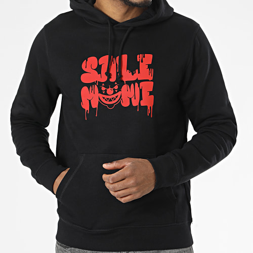 Sweat Capuche Sale Clown Noir Rouge