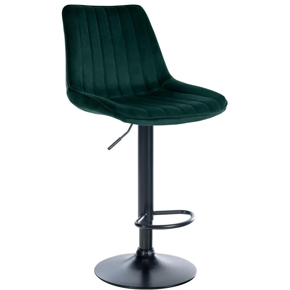 CLP Barkruk Toni zwart Frame - Fluweel - groen